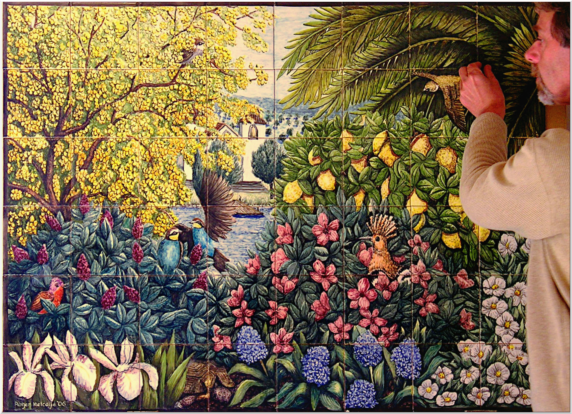 Mounting the Church Mural.